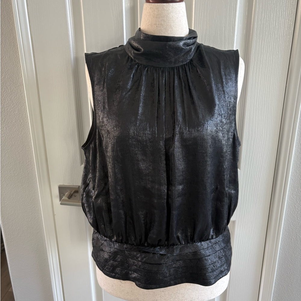 WHBM | Metallic Banded Top with Tie | XL | NWT
